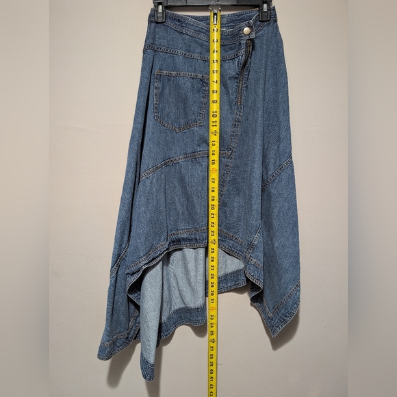 Pilcro Blue Asymmetrical Midi Skirt - Picture 9 of 11